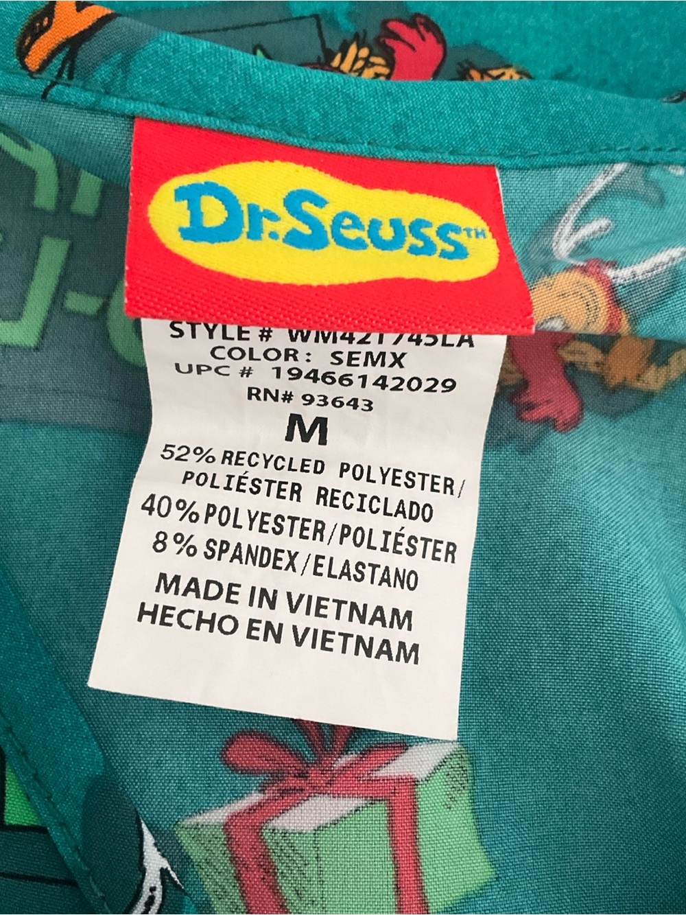 Scrubstar Dr. Seuss "Merry Grinchmas" Holiday Scrub Top - Picture 8 of 9